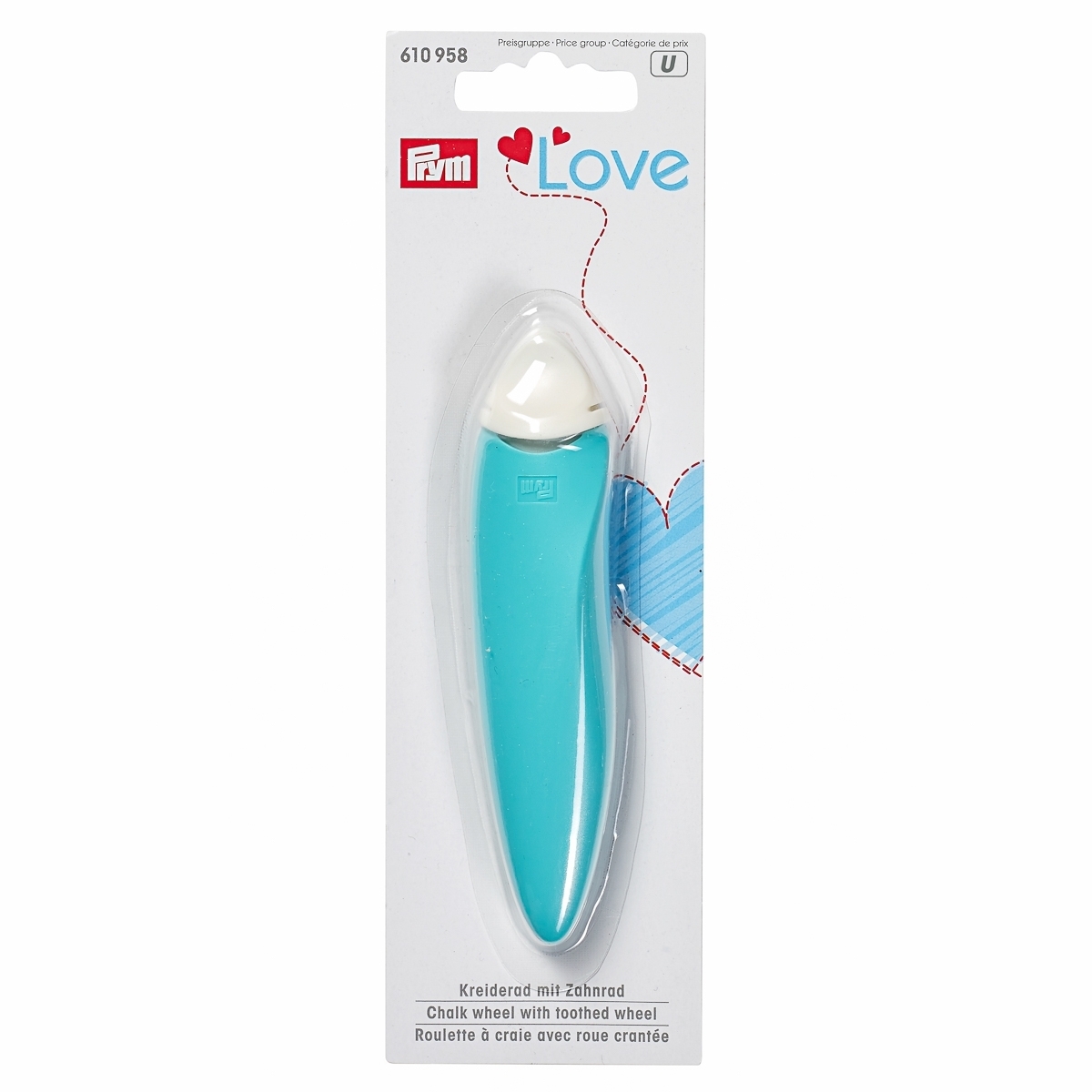 Krejčovské křídové rádýlko PRYM LOVE 16109580, modré, ergonomické, délka 11cm