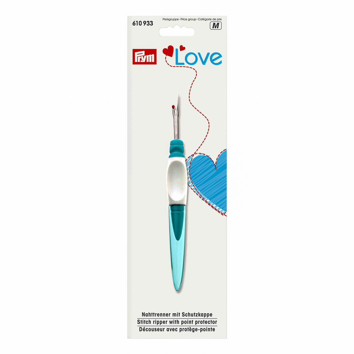 Páráček švů PRYM LOVE ergonomický, plastový / kovový, modrý, délka 10,5cm