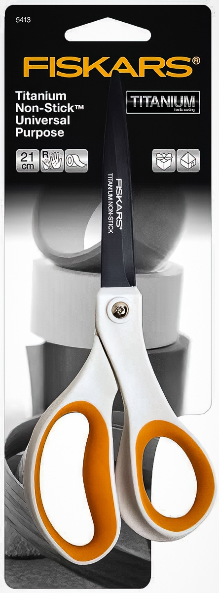 Krejčovské nůžky FISKARS TITANOVÉ 1004721, Non stick, s měkkou ergonomickou rukojetí, délka ostří 9.5cm, celková délka 21 cm