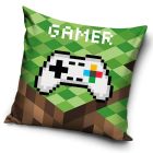 Dětský polštářek / povláček GAMER ONLINE, zelený 40x40cm (více variant výplně)