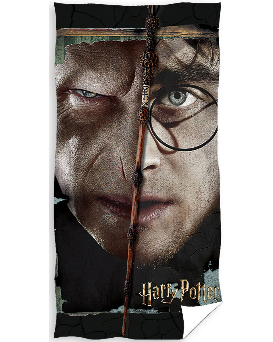 Dětská plážová osuška HARRY POTTER DVOJÍ TVÁŘ, béžová, froté, 70x140cm