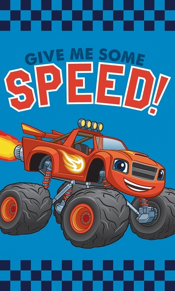 Dětský froté ručník PLAMÍNEK A ČTYŘKOLÁCI SPEED, modrý, 30x50cm