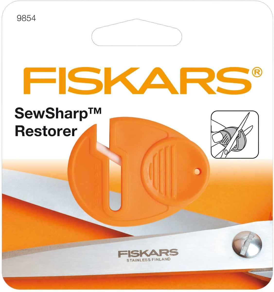 Ostřič nůžek FISKARS SEW SHARP malý 1003871, pro pravoruké nůžky, rozměr 4,8 x 3,7 x 0,4 cm