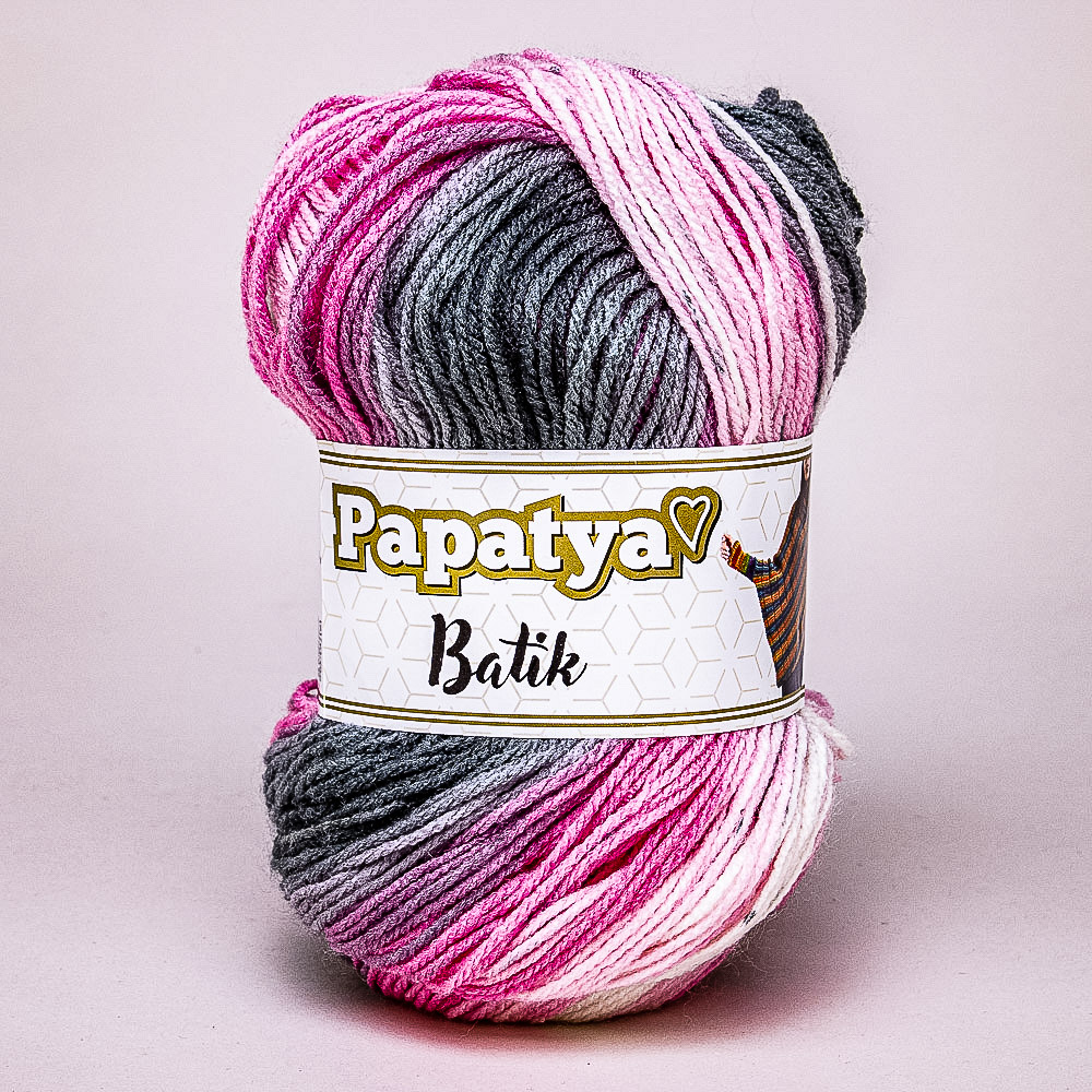 Pletací příze PAPATYA BATIK 554-21 růžovo-šedá, melírovaná, 100g/360m