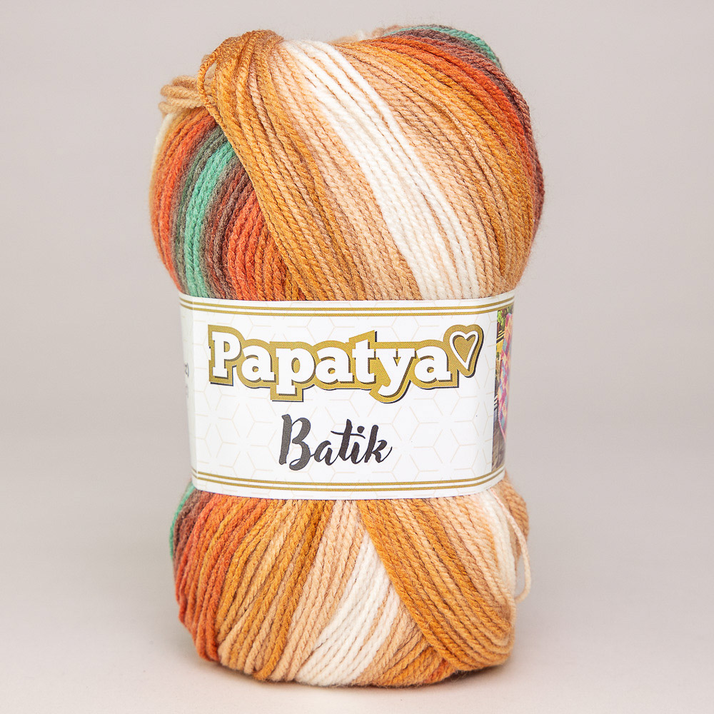 Pletací příze PAPATYA BATIK 554-33 rezavá, melírovaná, 100g/360m